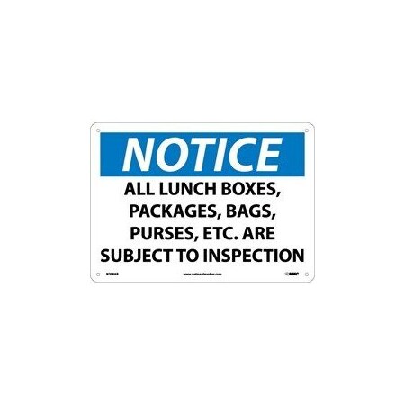 Nmc NOTICE, ALL LUNCH BOXES PACKAGES, N208P N208P